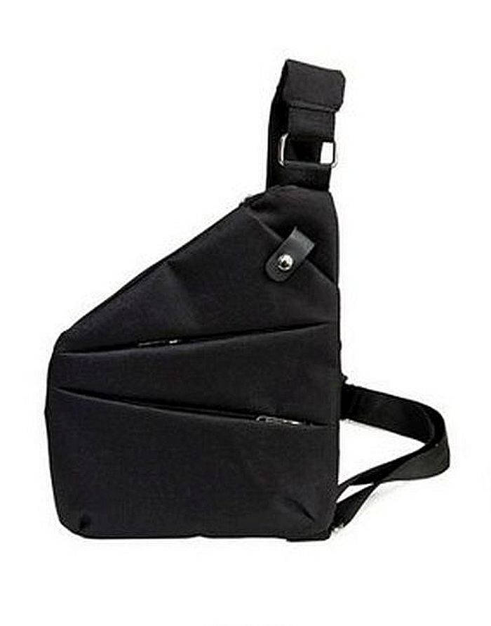 

Мужская сумка мессенджер Кросс боди, Cross body, Слинг, Кобура чёрная., Черный