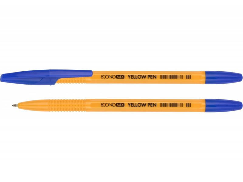 

Ручка шариковая Economix YELLOW PEN 0. 5 мм.E10187-02 Корпус желтый. пишет синим