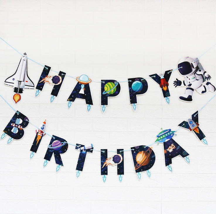 

Гирлянда HAPPY BIRTHDAY в стиле "Космос" (разноцветные) до 4,5-х метров