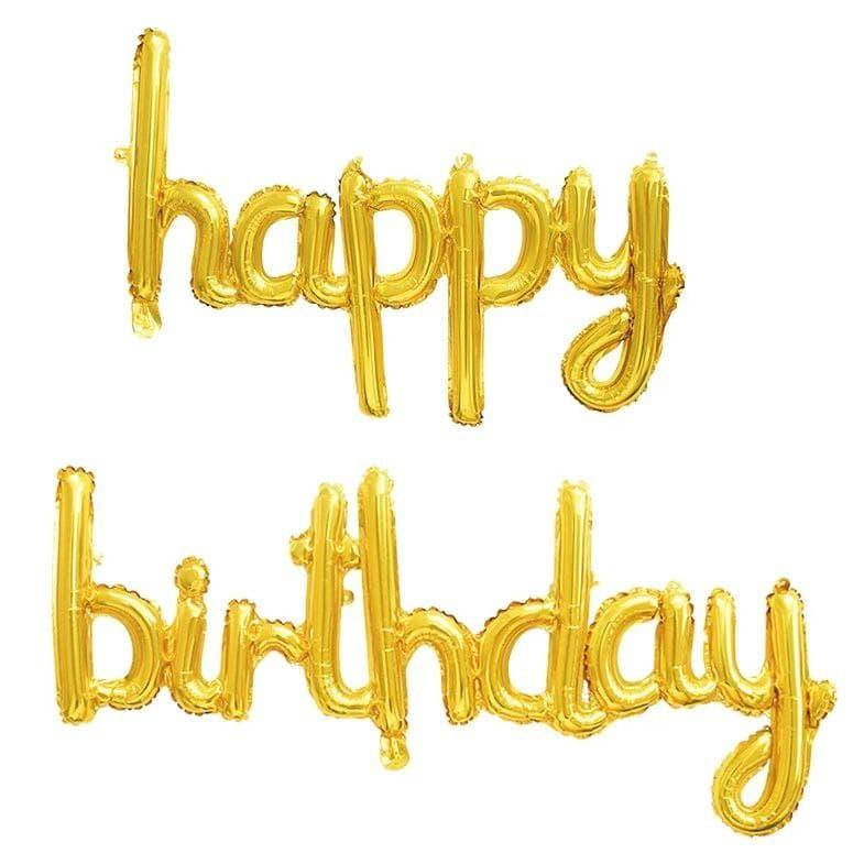 

Фольгированные надувные шары Happy Birthday | Золото