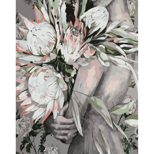 

Картина по номерам VA-3344 Букет протеї в обіймах , 40х50 см Strateg