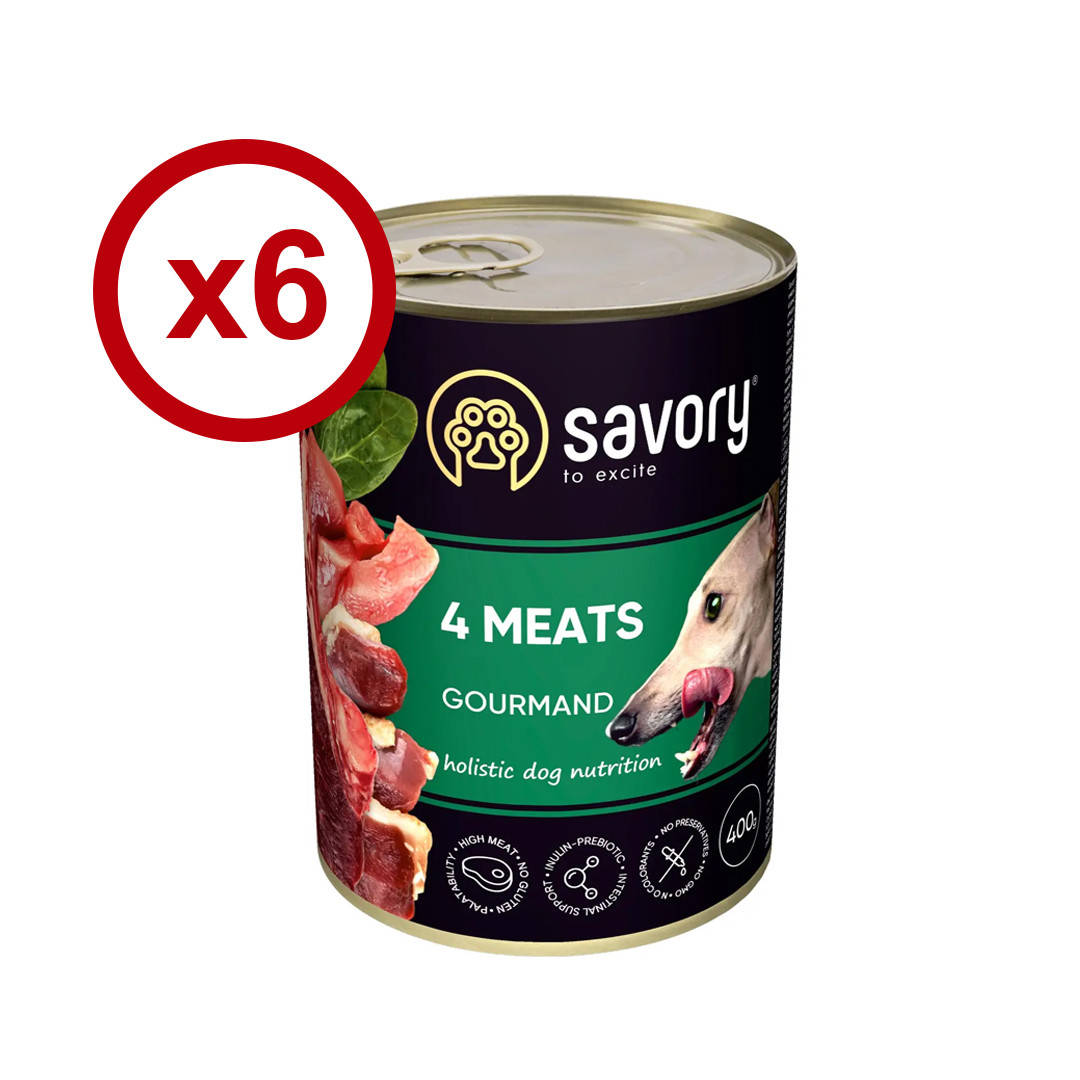 

Savory влажный корм для собак 400 г *6 шт (мясное ассорти)
