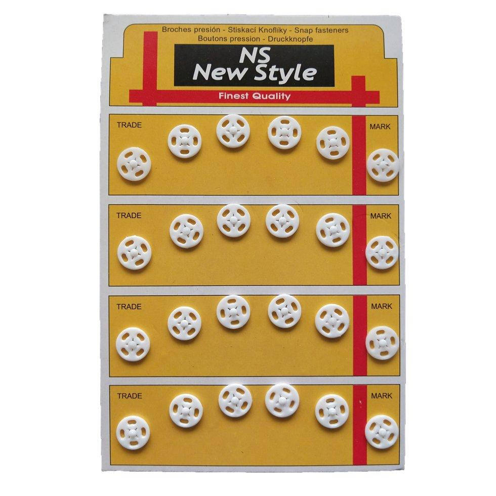 

D=11,5мм пришивные кнопки для одежды Sindtex 24шт пластиковые цвет белый (653-Т-0050)
