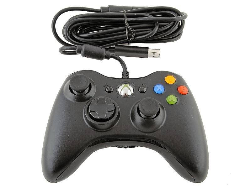 

Проводной джойстик для Xbox 360 (икс бокс) черный/белый