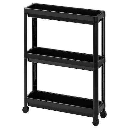 

Тележка IKEA VESKEN 54x18x71 см Черная (604.712.24)