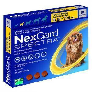 

Merial NexGard Spectra жевательные таблетки 3шт для собак 3,6-7,5кг
