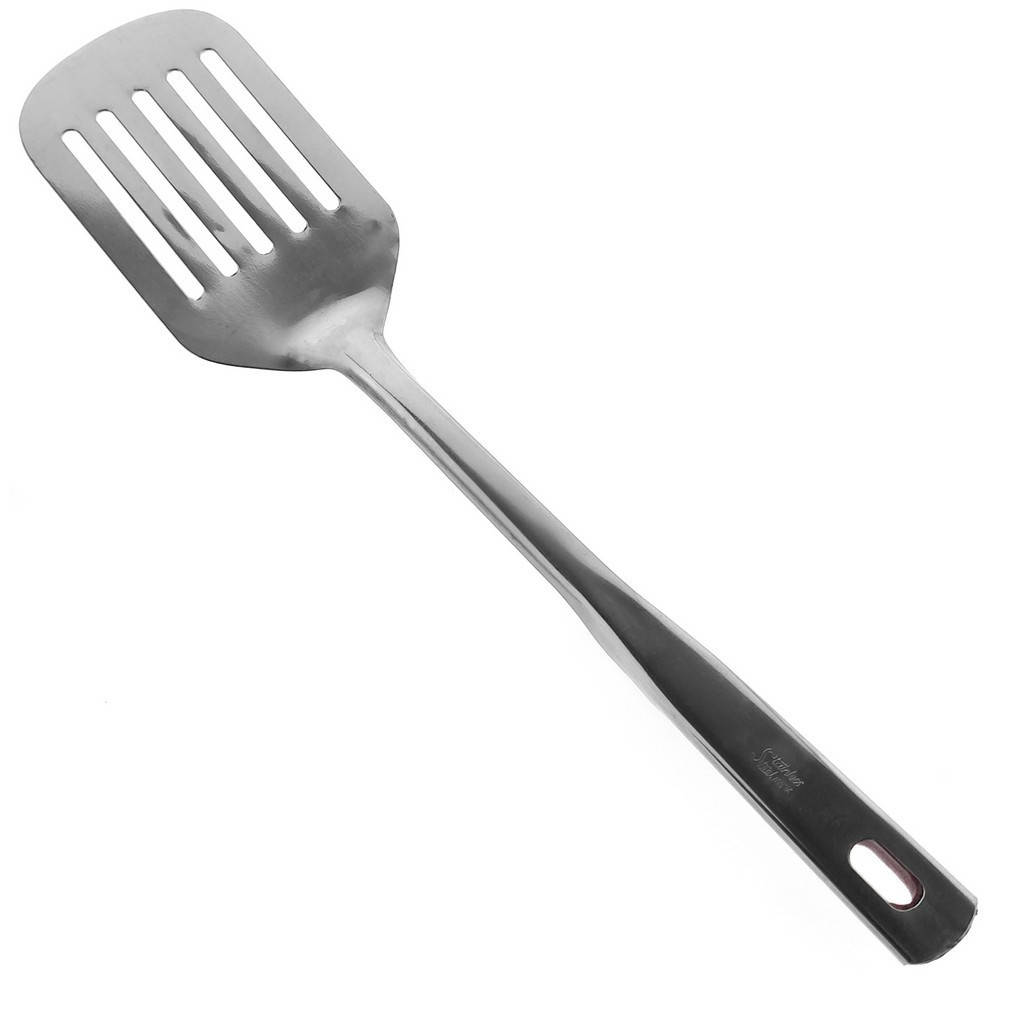 

Лопатка кулинарная поварская перфорированная с прорезями из нержавейки для жарки L 31 cm