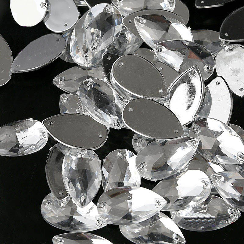 

Акриловые стразы, 10х14mm, Капля, цвет Crystal, 1шт