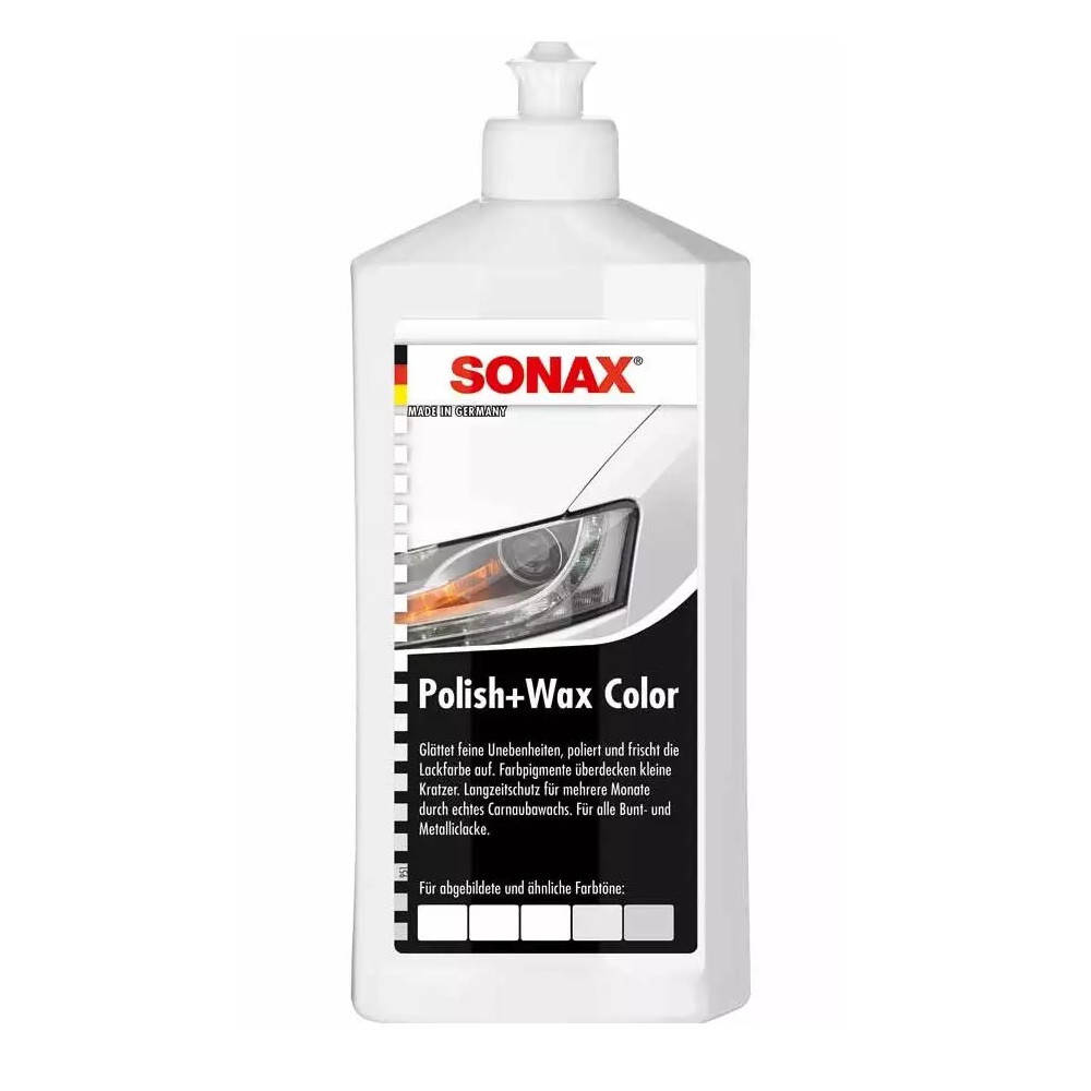 

Цветной полироль с воском SONAX Polish & Wax Color NanoPro белый 250 мл (296041)