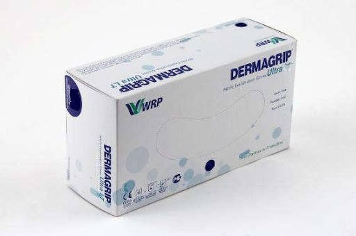 

Перчатки латексные ( Рукавички латексні ) WRP Dermagrip Ultra Размер -  100 шт, Белый