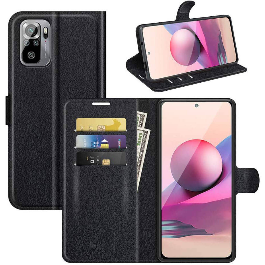 

Чехол-книжка Litchie Wallet для Xiaomi Redmi Note 10 / Note 10S Black, Черный