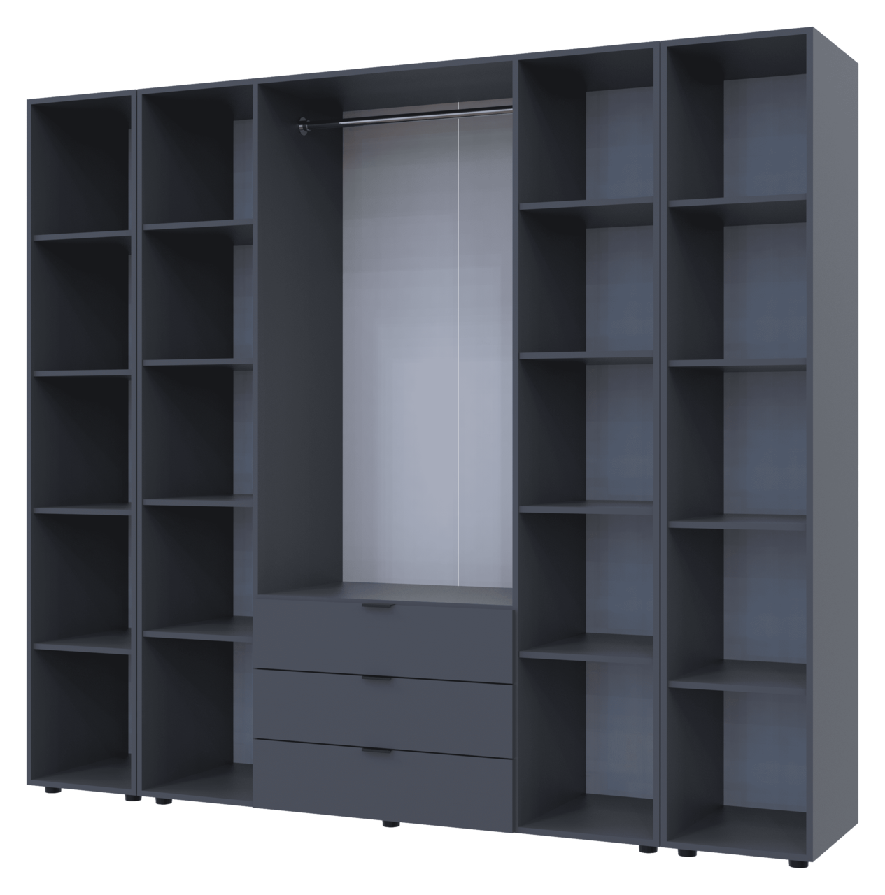 Комплект Doros Гелар з 2 Етажерками Графіт 4 ДСП 231.4х49.5х203.4 (42005064) 2