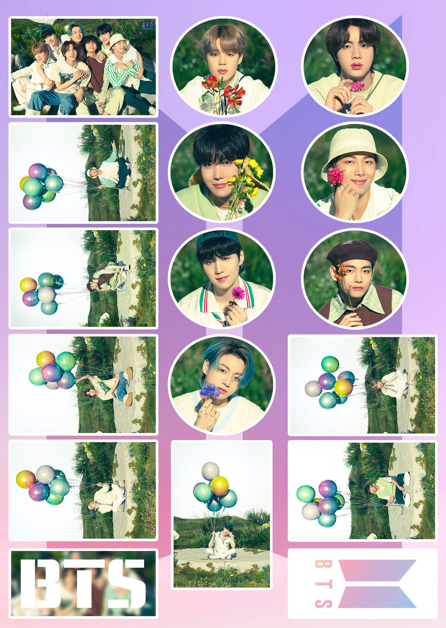 

Стикеры Art BTS А4 без порезки 06, Разные цвета