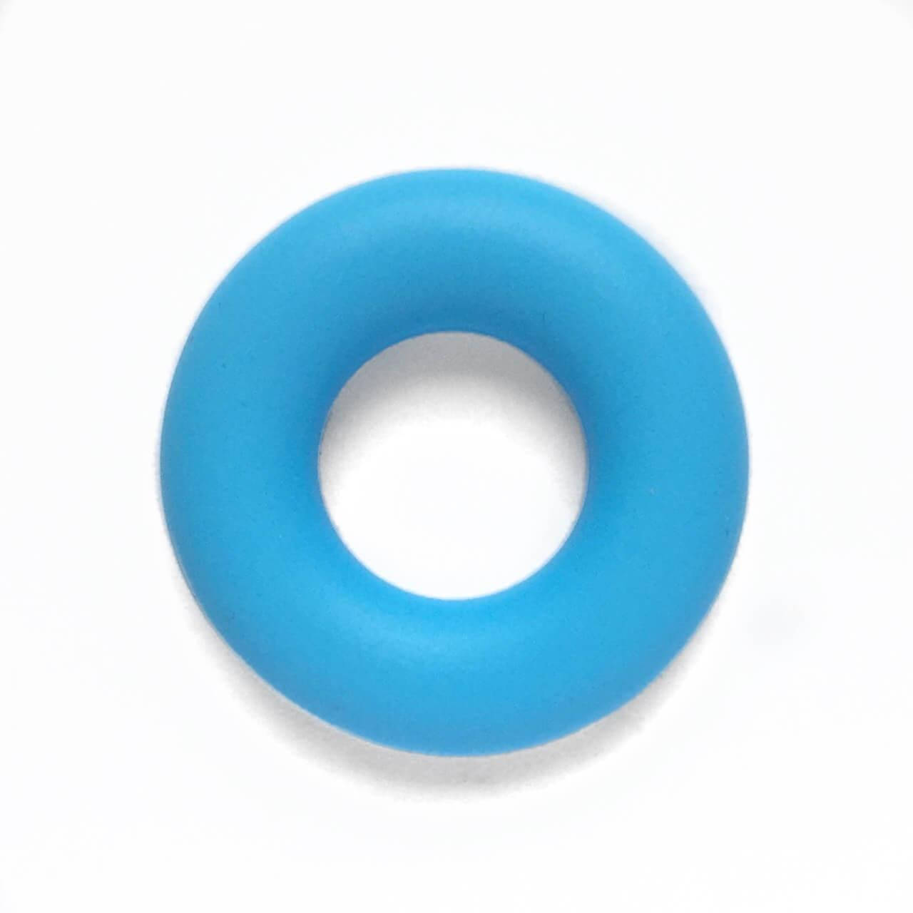 

Колечко бублик (голубой) 43мм, бусины из пищевого силикона