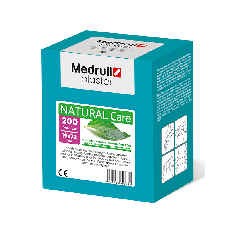

Пластырь Medrull "Natural Care textile", на тканевой основе 7,2 х 1,9 см, 200 шт.