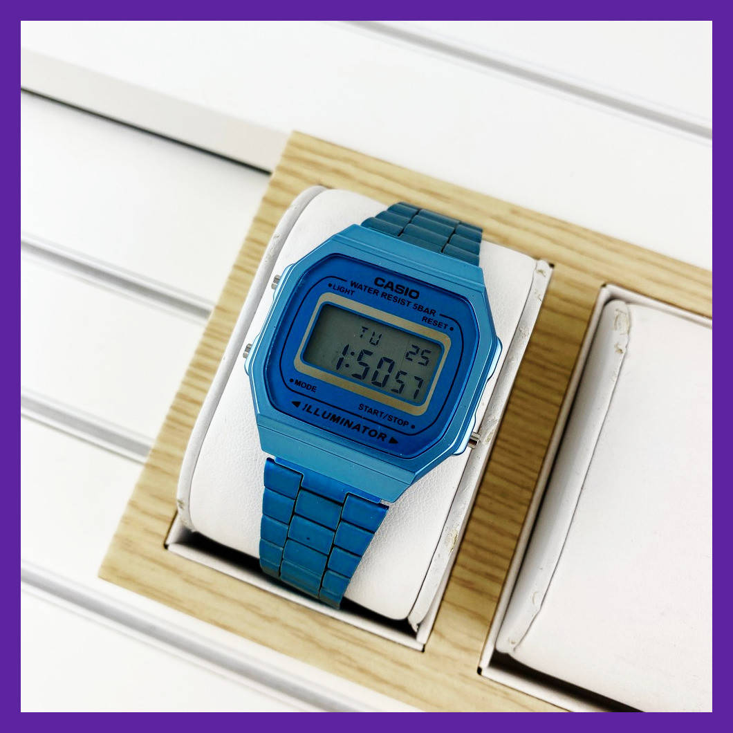 

Унисекс наручные часы CASIO A168 ALL BLUE Синий Электронный Casio
