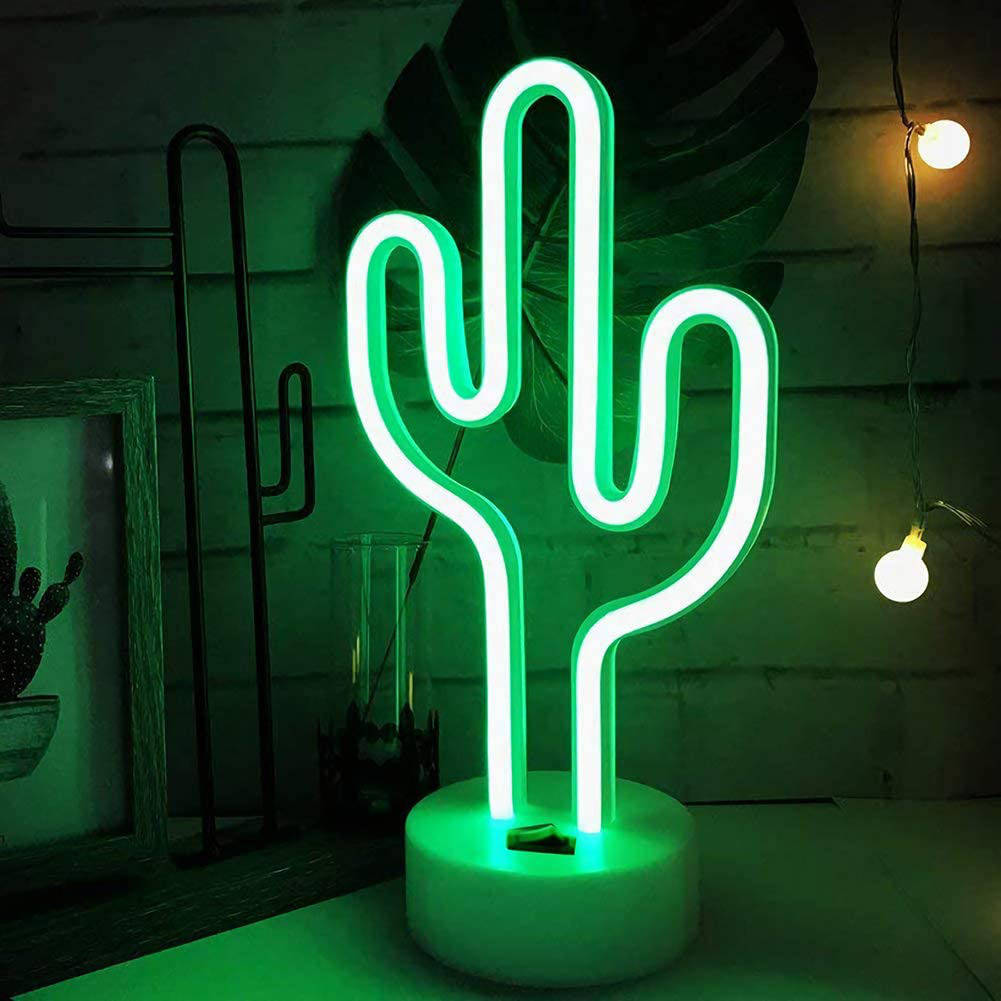 

Ночной светильник Neon lamp series Кактус (3AA/USB) 32 см зеленый, Зелёный