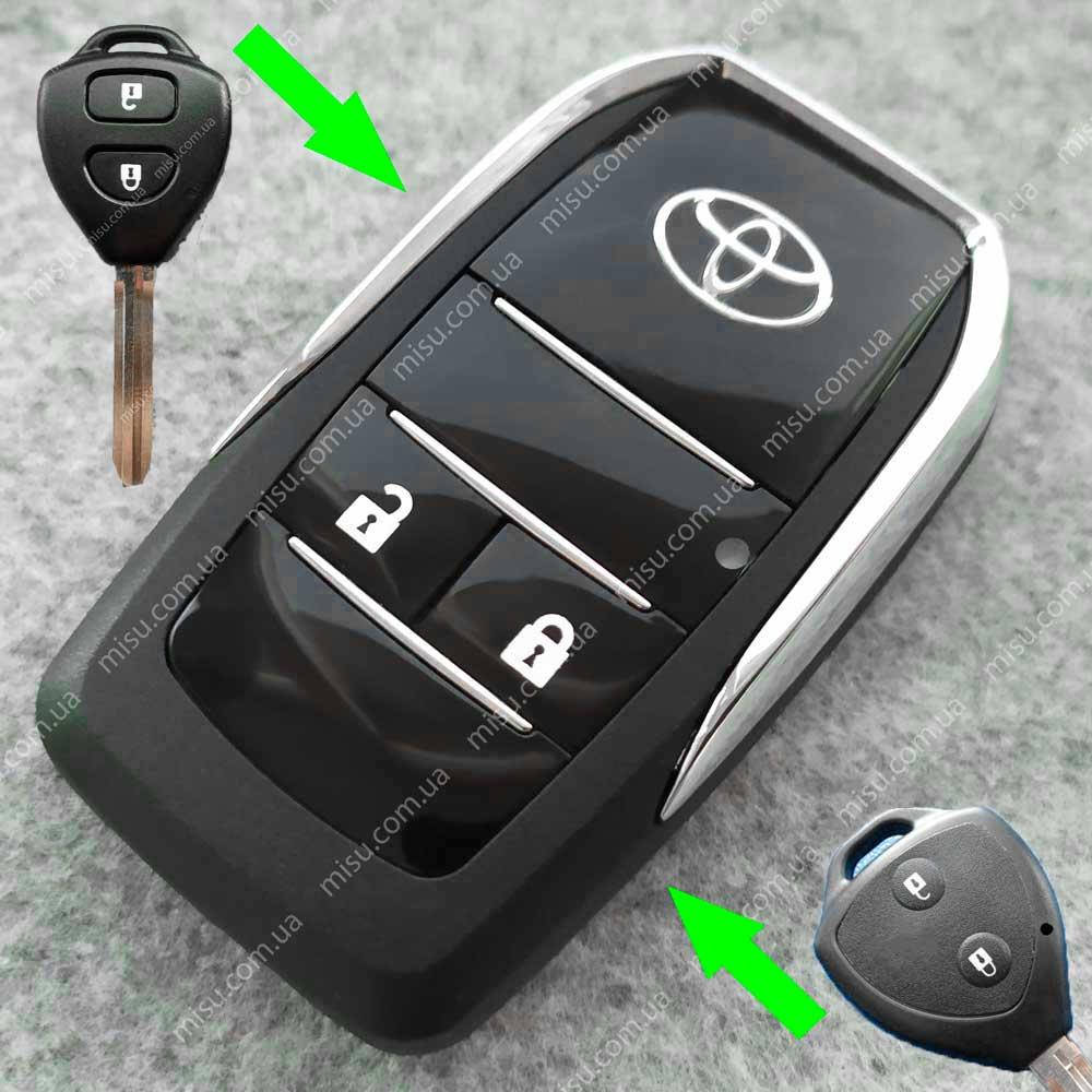 

Выкидной корпус ключа Toyota улучшенный 2 кнопки