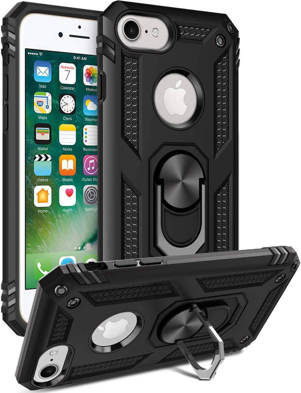 

Чехол Shield для Iphone 7 / 8 бронированный Бампер с подставкой Black