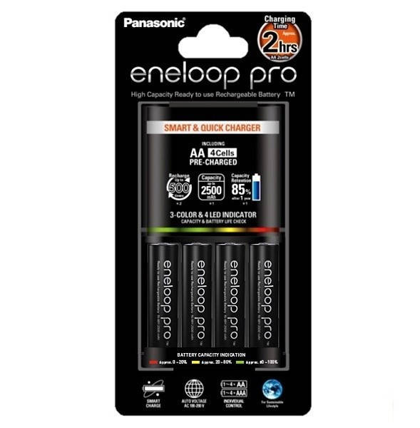 

PANASONIC Eneloop BQ-CC55E Зарядний пристрій для акумуляторів AA+4х2500mAh