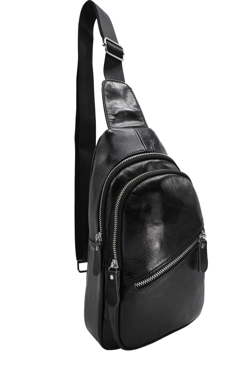 

Мужская кожаная сумка слинг через плечо NiceBags V198713 - Черная, Черный