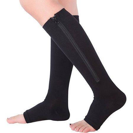 

Лечебные компрессионные гольфы от варикоза Zip Sox (Зип Сокс) со змейкой, Черный