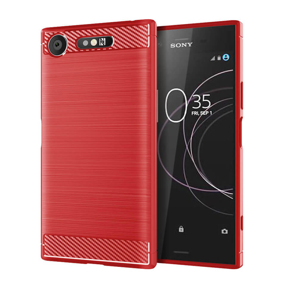 

Чехол Lenuo Carbon Fiber для Sony Xperia XZ1 G8342 Red, Красный