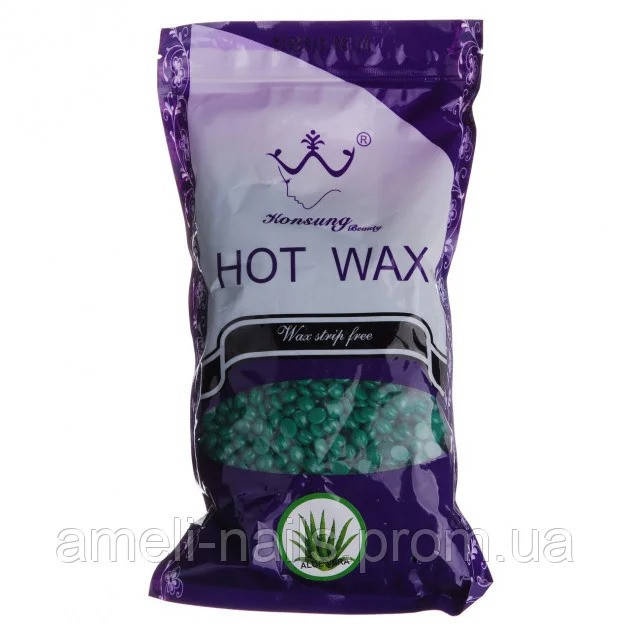 

Горячий воск в гранулах для депиляции Konsung Hot Wax Алое 500g (Пленочный воск, шугаринг)