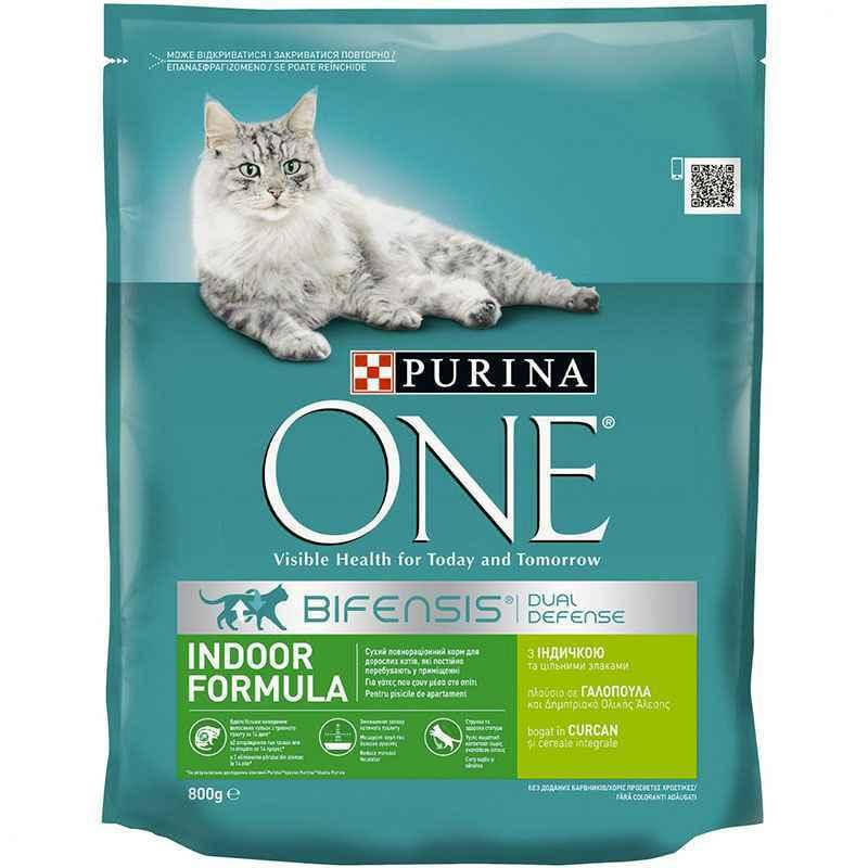 

Purina ONE Indoor Formula – Сухой корм с индейкой для кошек, постоянно живущих в помещении 800 г