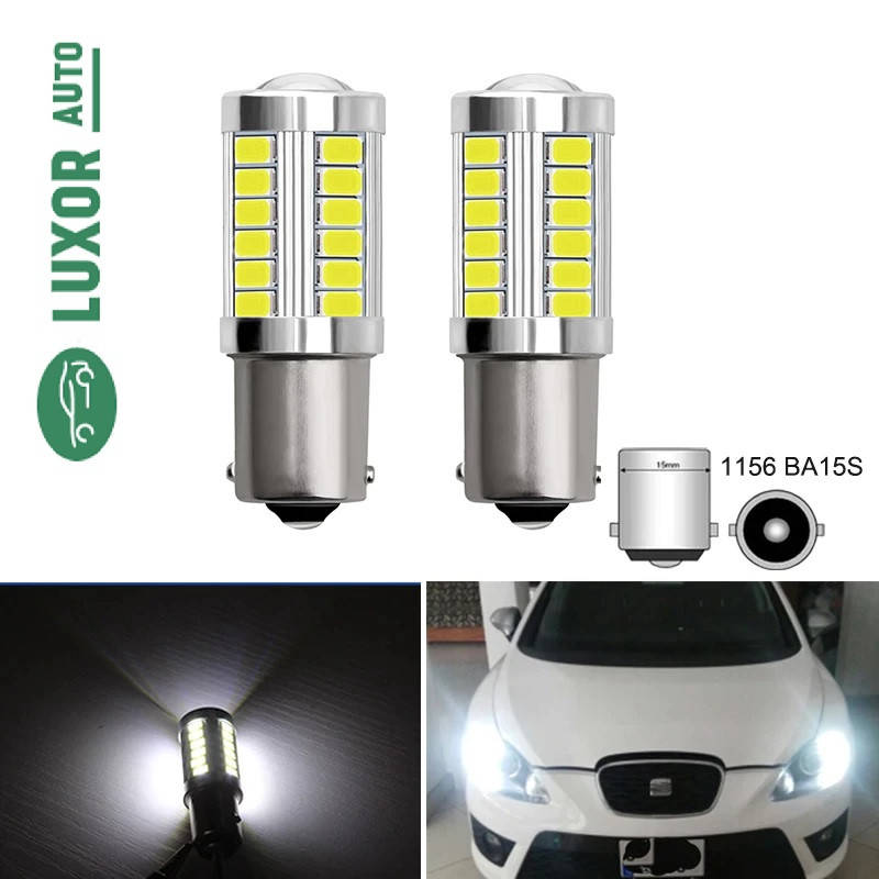 

LED Авто лампы задний ход, стоп, 1156 (P21W,BA15S) 33SMD, 12В, 21ВТ , белый