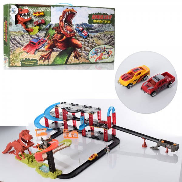 

Трек гоночный с машинками Динозавр Рекс длина 120 см Звук, Hot Wheels 8899-93-R