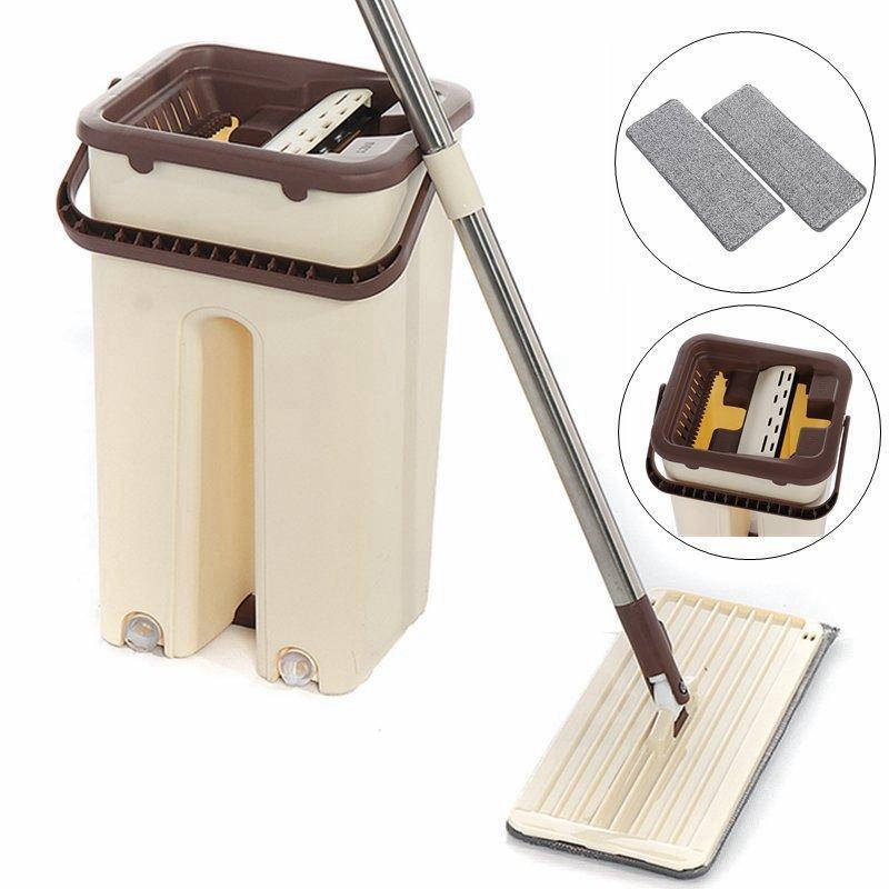

Швабра лентяйка с ведром и отжимом Mop scratch anet 50 см, Бежевый