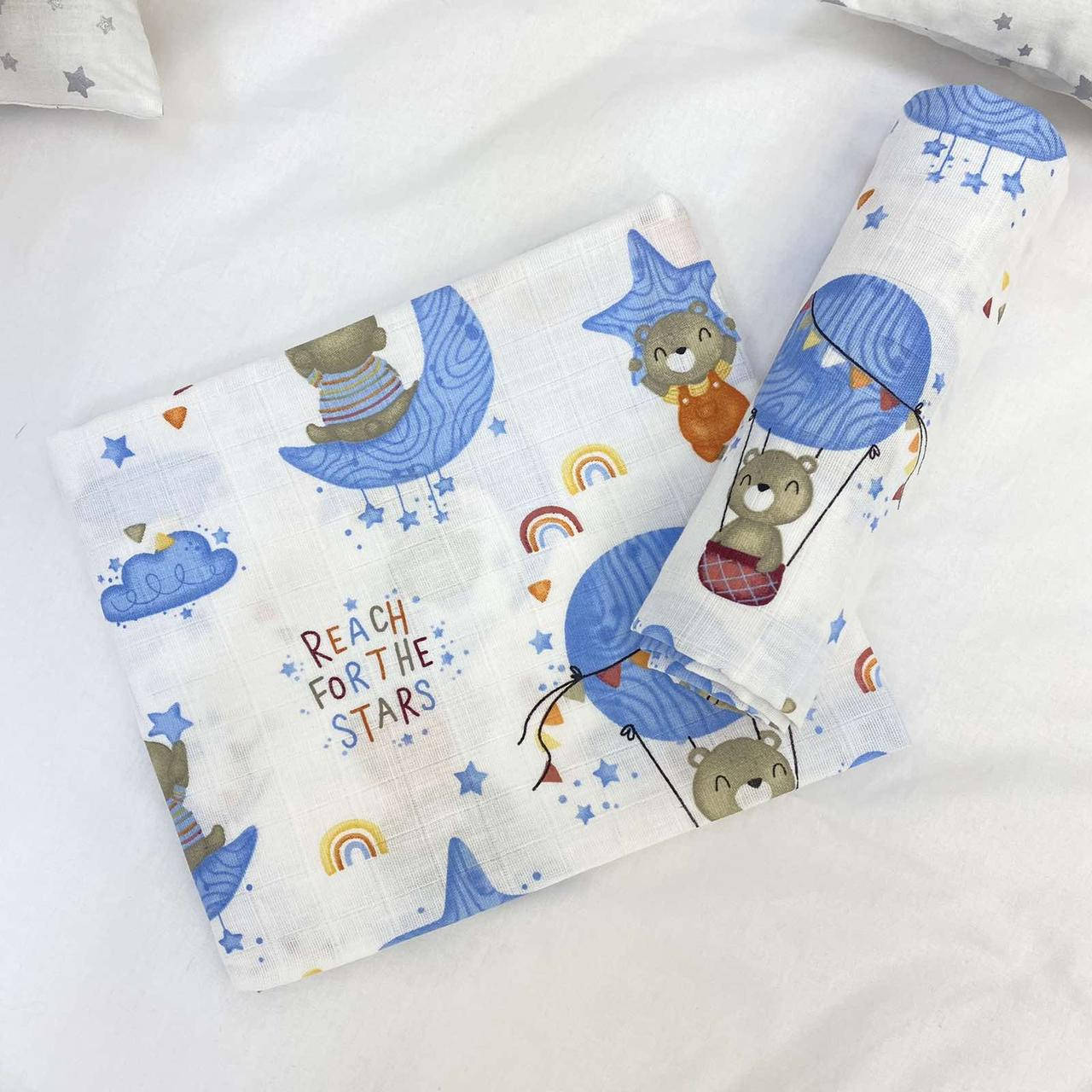 

Пеленка детская муслин двухслойный 80*100 см МП-317, Разные цвета