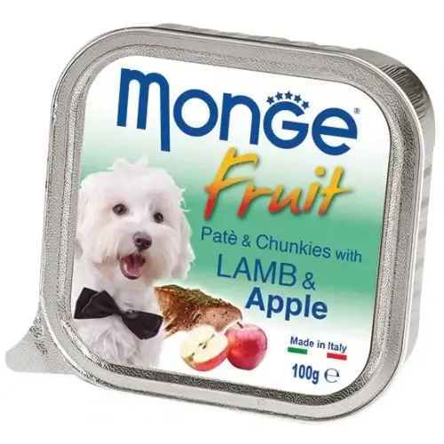 

Влажный корм MONGE DOG FRUIT с ягненком и яблоком, 100 г