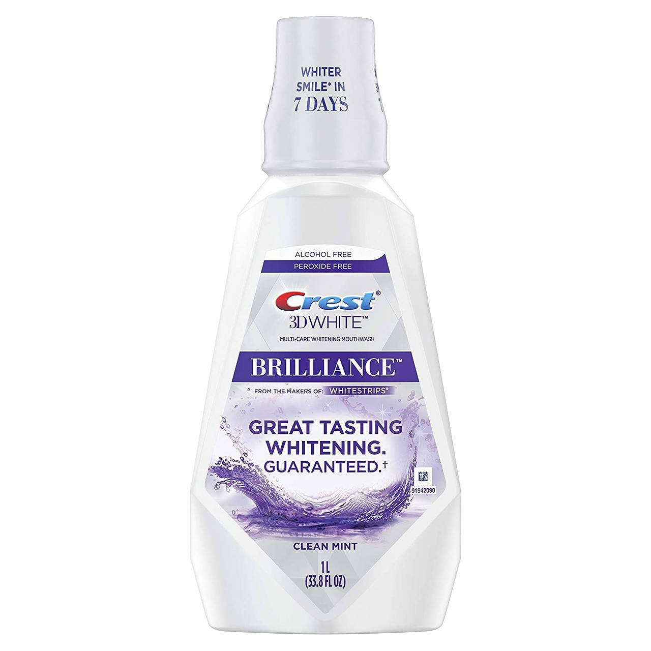 

Ополіскувач Crest 3D White Brilliance Alcohol Free Whitening Mouthwash Clean Mint (1л)