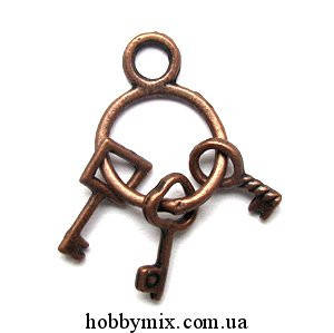 

Метал. подвеска "связка ключиков" медь (1,2х2,5 см) 5 шт в уп.