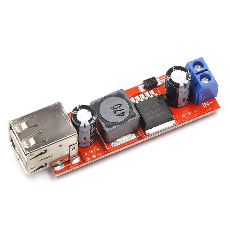 

Конвертер понижающий DC-DC LM2596 с двумя USB-разъемами 5В 3А