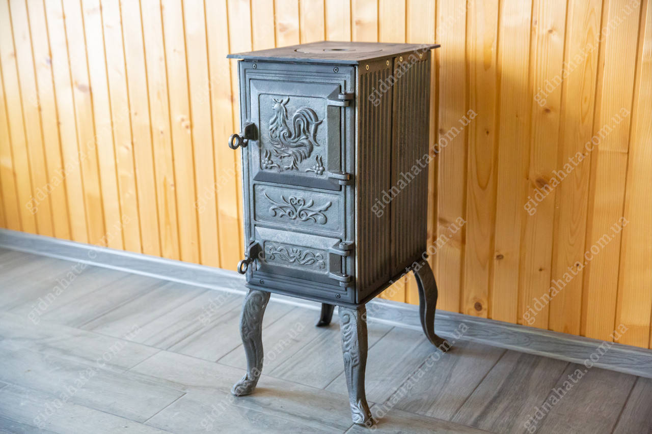 

Буржуйка чугунная с варочной поверхностью серая, топка, печь, камин