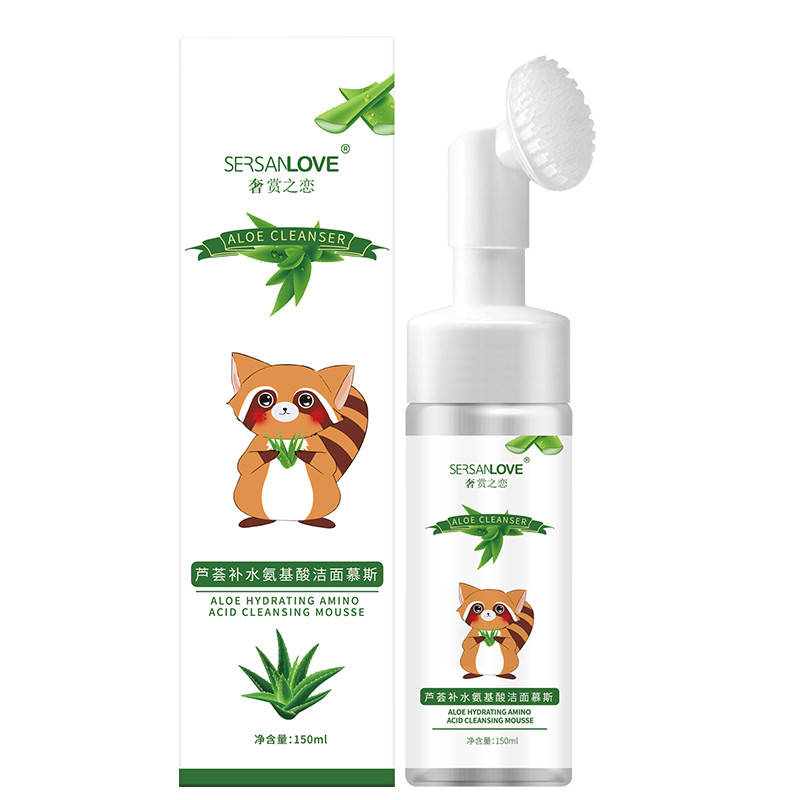 

Пенка-мусс с щеточкой для умывания с экстрактом алоэ перри Sersanlove Aloe Amino Acid Cleansing Mousse, 150мл