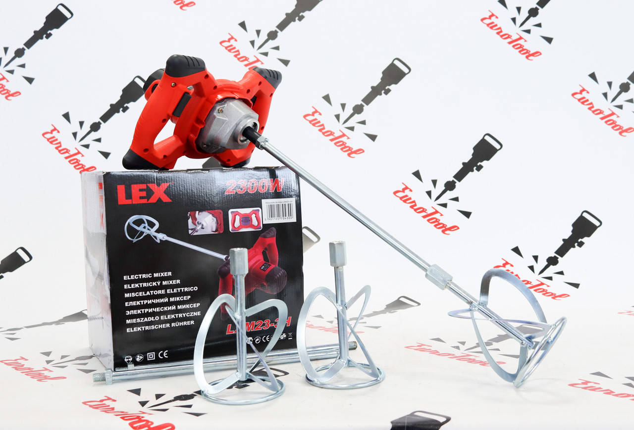 

Миксер строительный LEX LXM23-3H (3 венчика, 2300Вт, Польша)