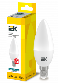 

Лампа LED ALFA C35 свеча 6Вт 230В 4000К E14 IEK