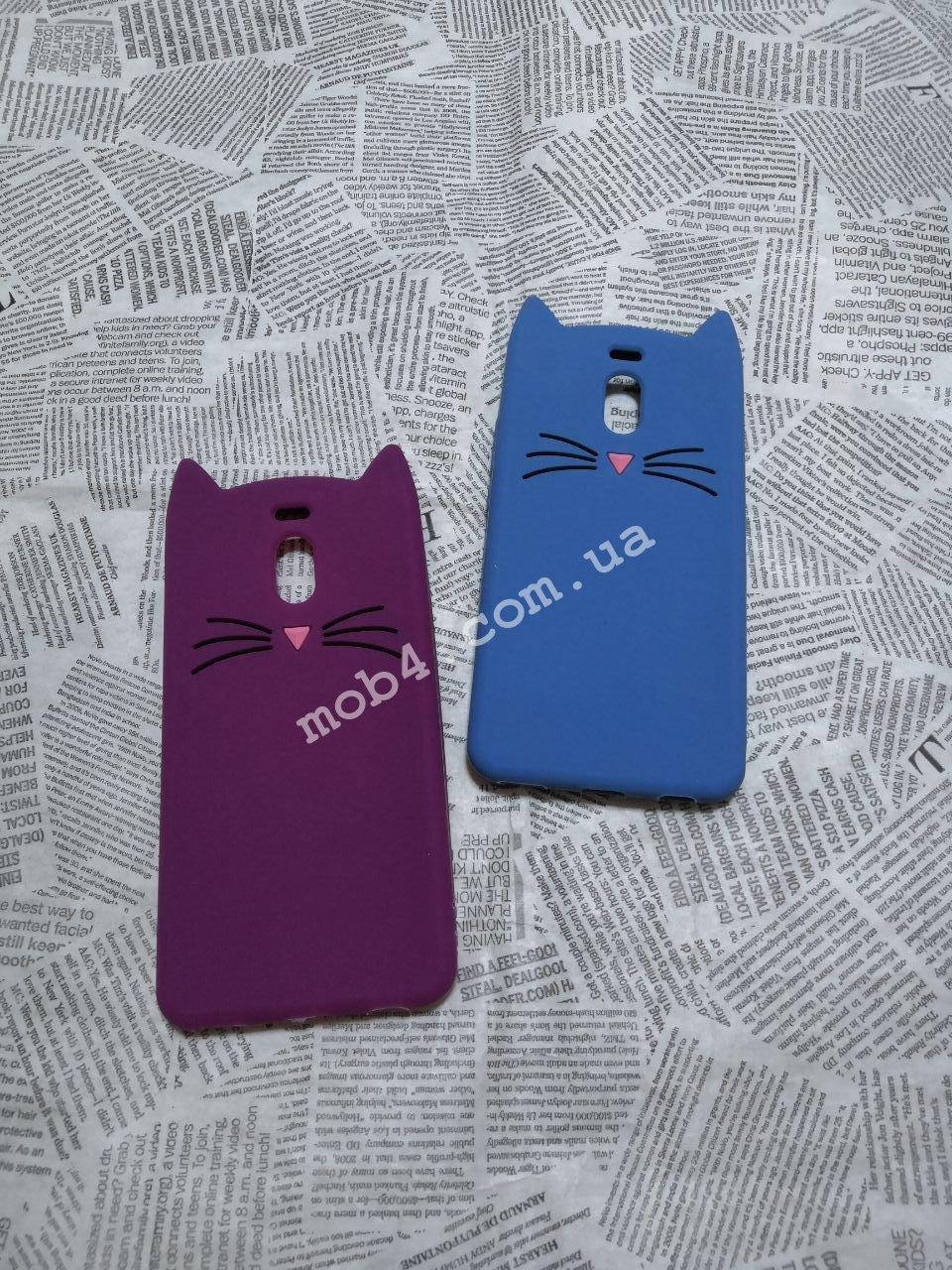 

Резиновый 3D чехол для Meizu (Мейзу) M6 Note Кот усики, Разные цвета