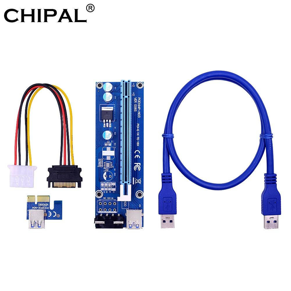 

Райзер CHIPAL 006S USB 3.0 PCI-E 1X - 16X Riser USB 3.0 для видеокарт 100см, Синий