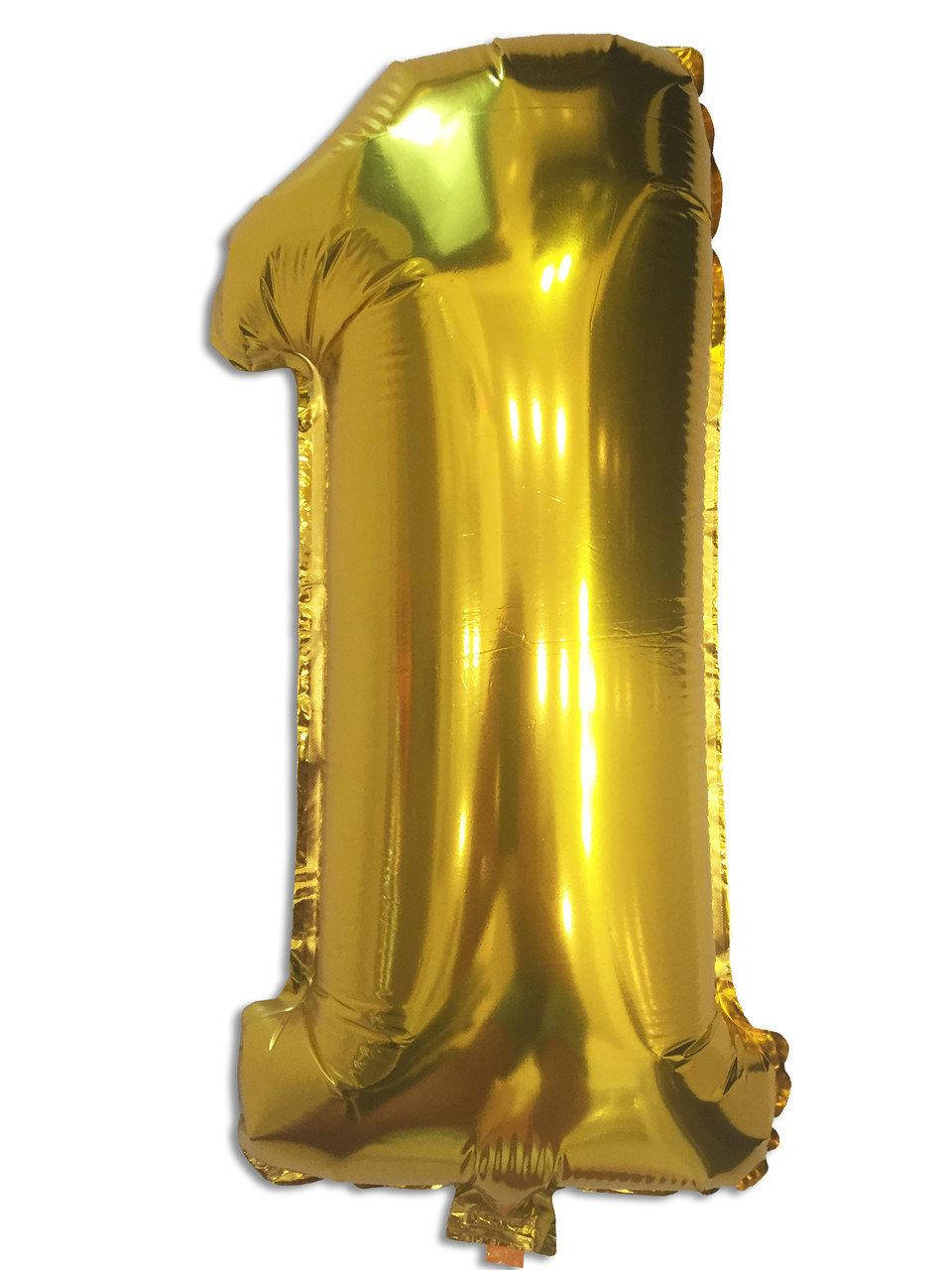 

Шар фольгированный золотой цифра "1 -0" , 100 см