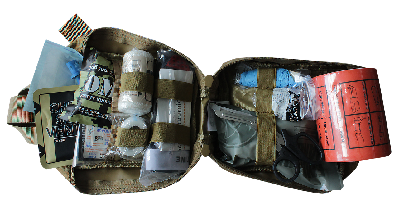 

САНІТАРНА СУМКА ДЛЯ НАДАННЯ ПЕРШОЇ ДОПОМОГИ З КОМПЛЕКТОМ ОБЛАДНАННЯ IFAK BAG