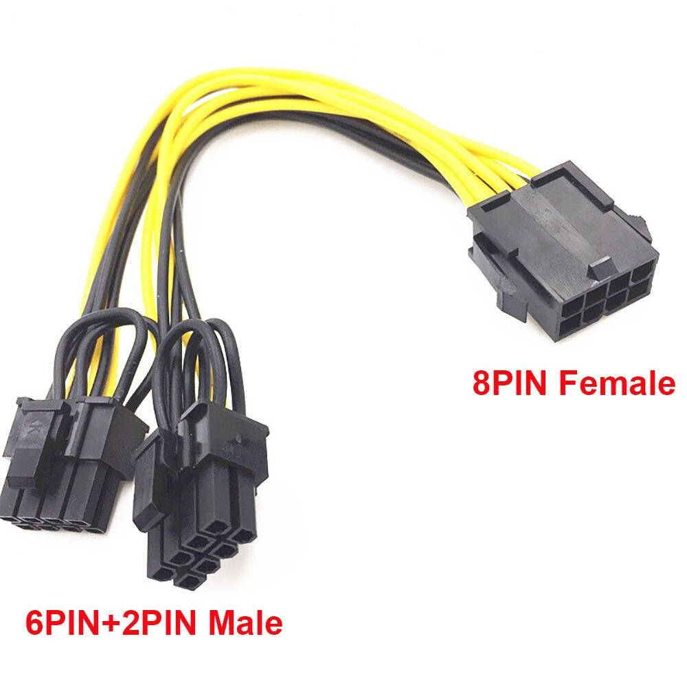 

Переходник питание видеокарты 8pin (мама) на 2x(6+2)pin (папа) 18AWG