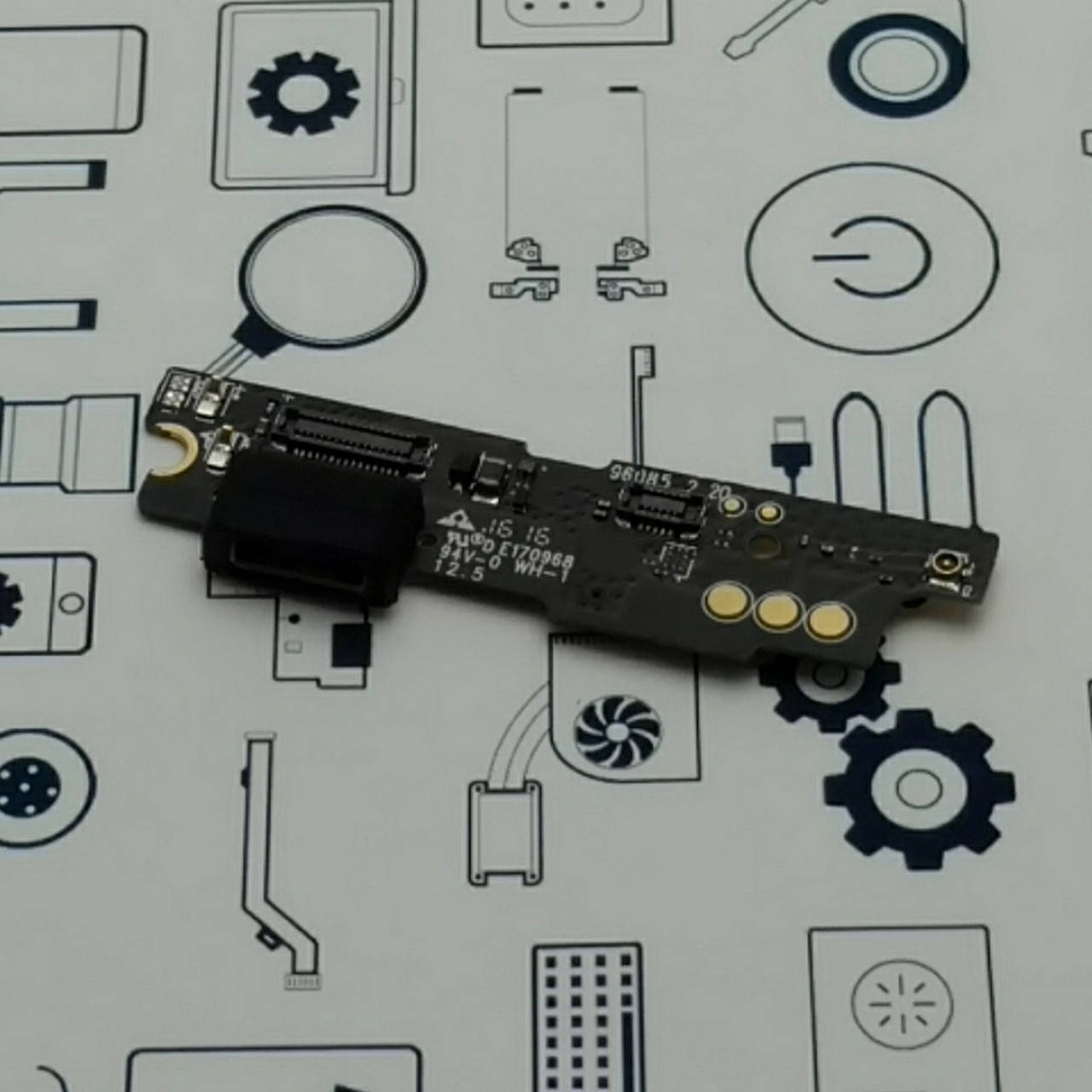 

Нижняя плата Meizu M3 Note (M681H) Сервисный оригинал с разборки