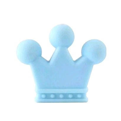 

Корона большая бусина силиконоаая Голубой беби блю