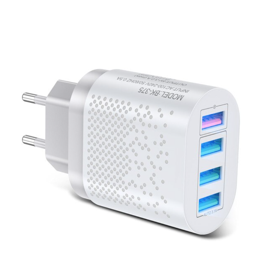 

GAN зарядка мощная 48W USB Charger 3A fast charger 3.0 iPhone12 pro max Samsung для планшета телефона, Белый