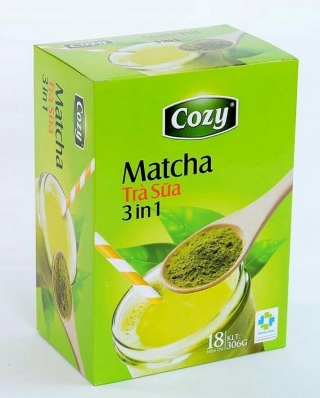 

Матча чай с молоком и сахаром 3в1 в стиках (18p) Matcha Tra Cozy 306 грамм (Вьетнам)